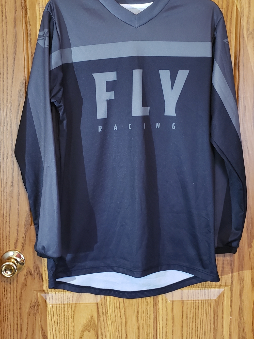 FLY Racing Men's‎ Long Sleeve V-Neck Jersey in Black and Gray